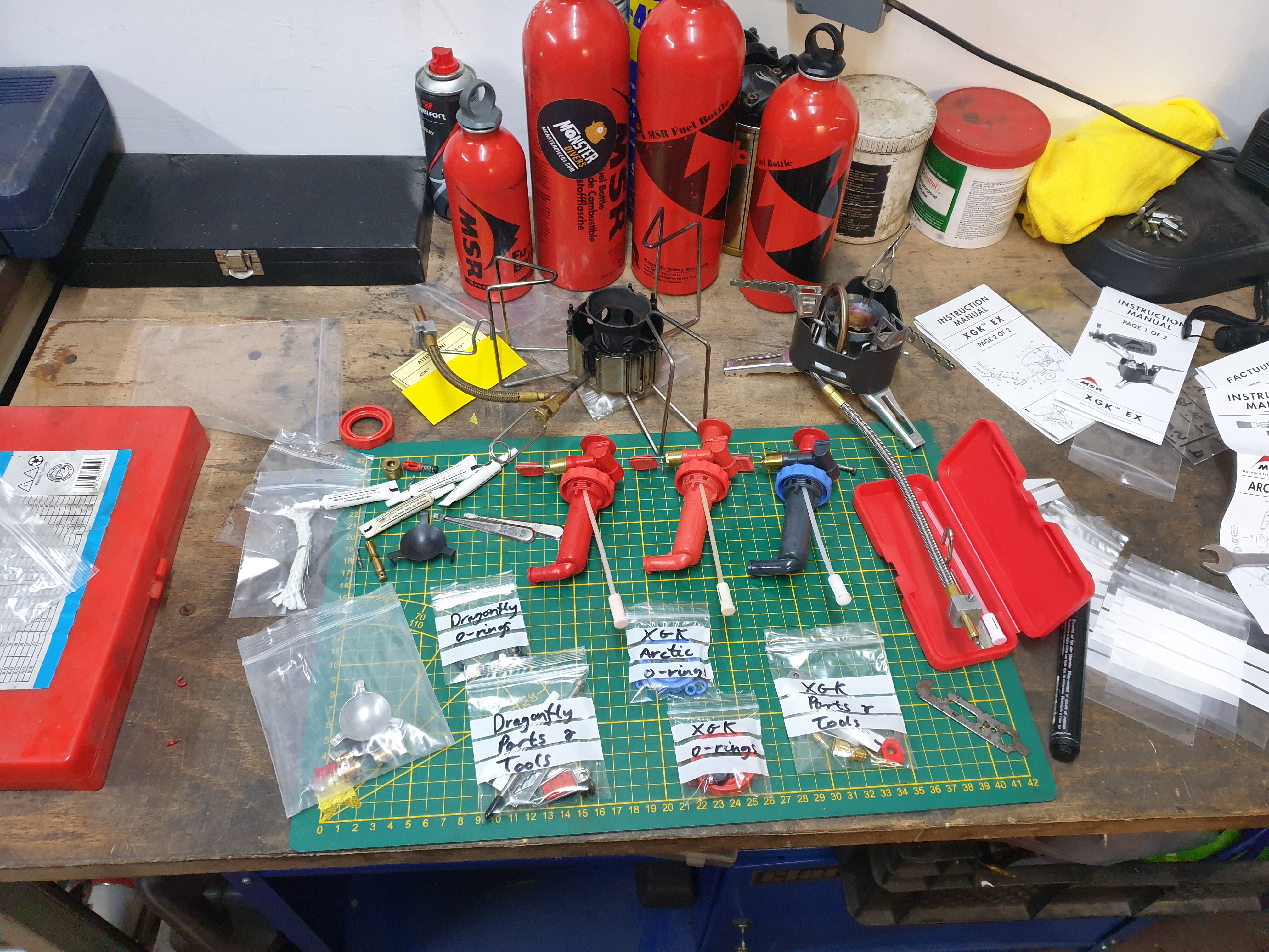 Prepared spares kits and MSR stove components