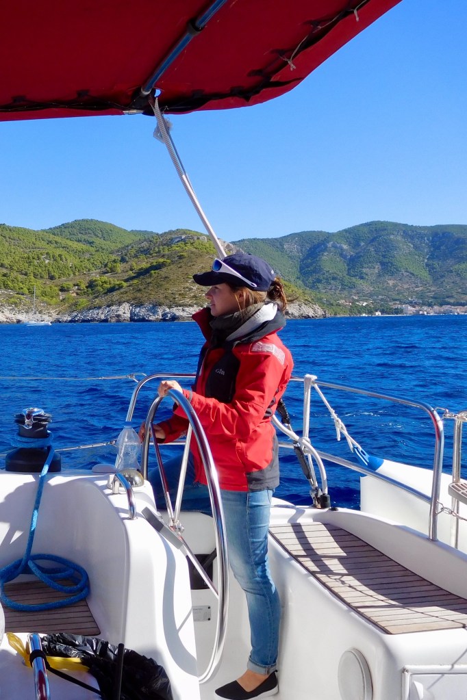 Alexandra at the helm