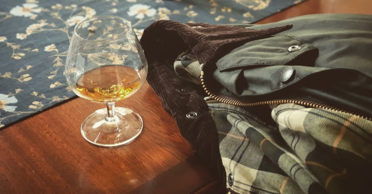 Armagnac and Barbour jacket