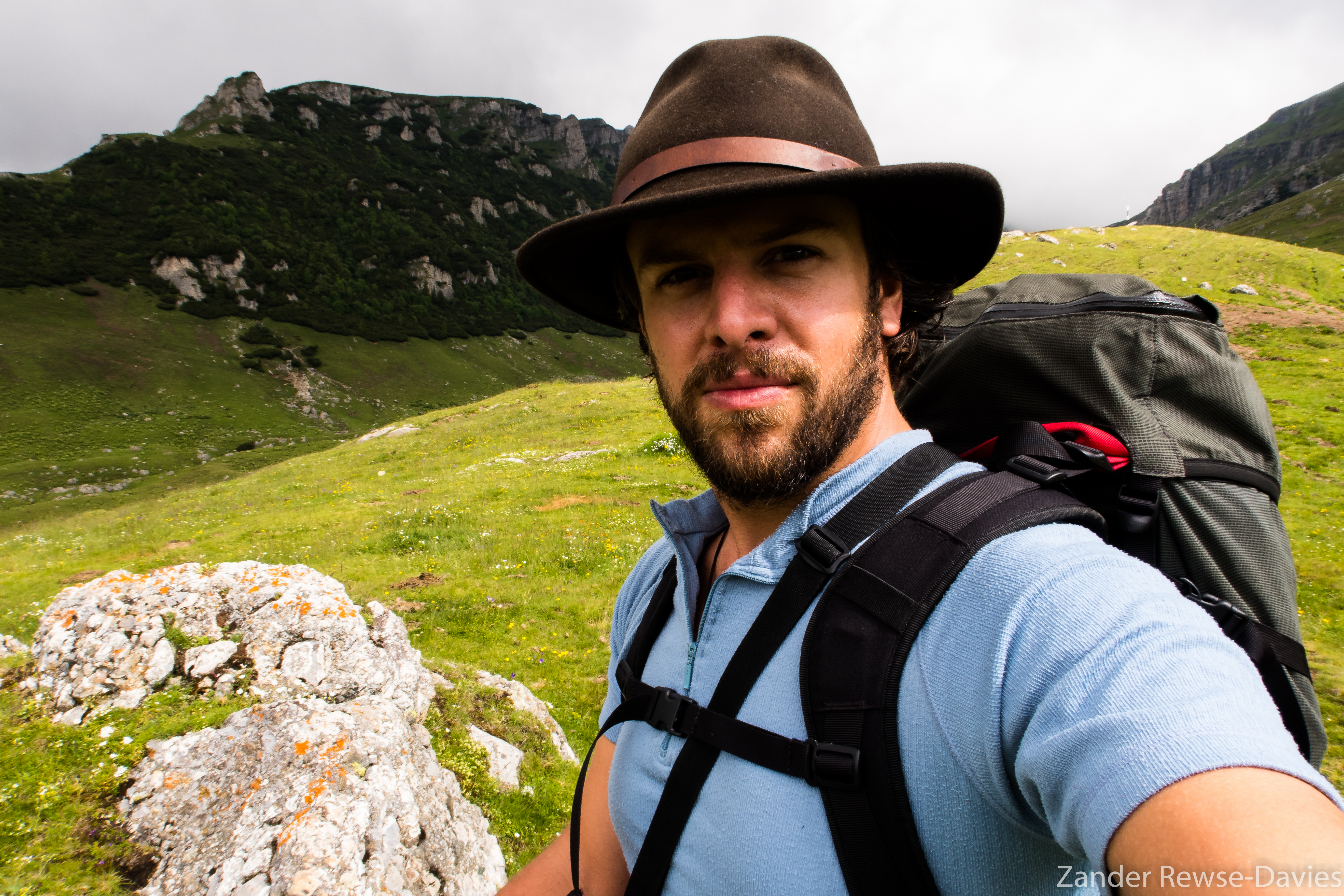 Zander hiking in Bucegi, Romania