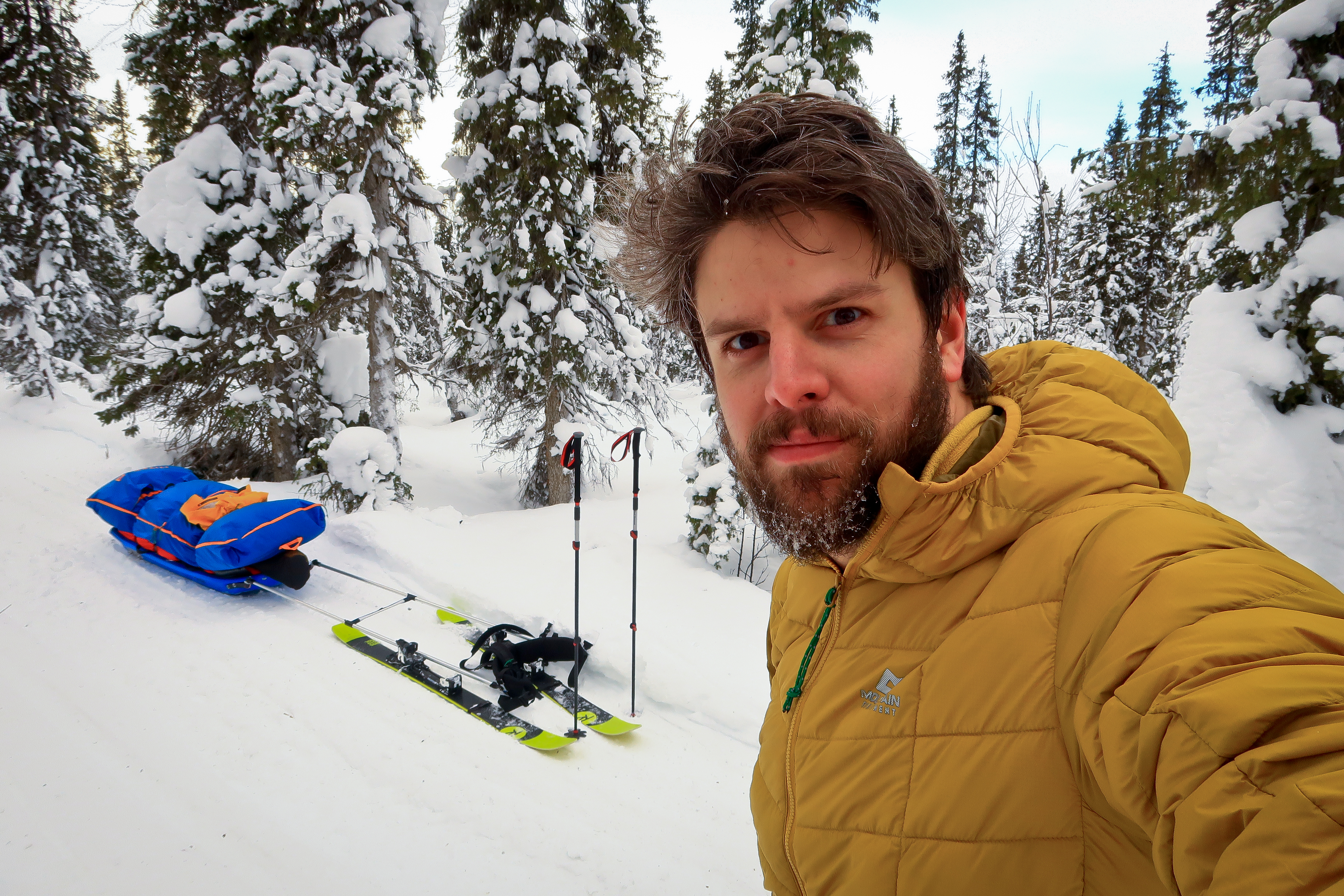 Lunch stop along the snowmobile track